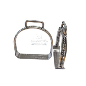 ESTRIBO DE ACERO INOXIDABLE DOS PATAS RETORCIDO